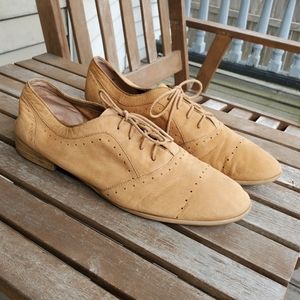 Franco Sarto Tan Suede Oxfords